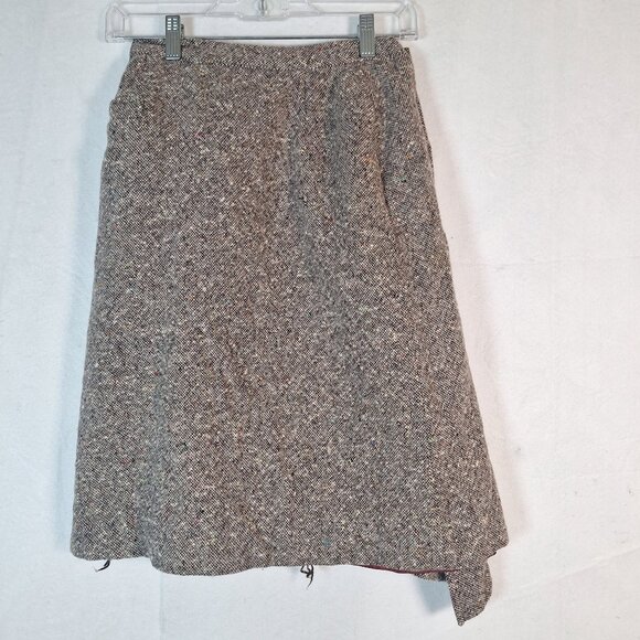 Vintage tweed side button skirt modest cottagecore 70s - Picture 2 of 4
